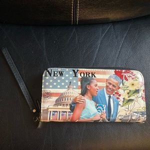 Barack Obama & Daughter, Sasha, Patriotic Wallet/Wristlet